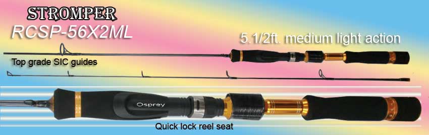 Osprey light to heavy action spinning rods. Spiral wrap blank spinning rods  is closed to unbreakable. - Osprey fishing rods and prices