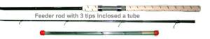 Osprey feeder rods. Feeder rods with tips packed in a PVC round tube